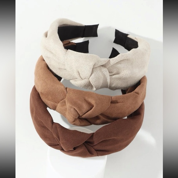 🆕 Neutral Solid Knot Headband Brown - Picture 4 of 5